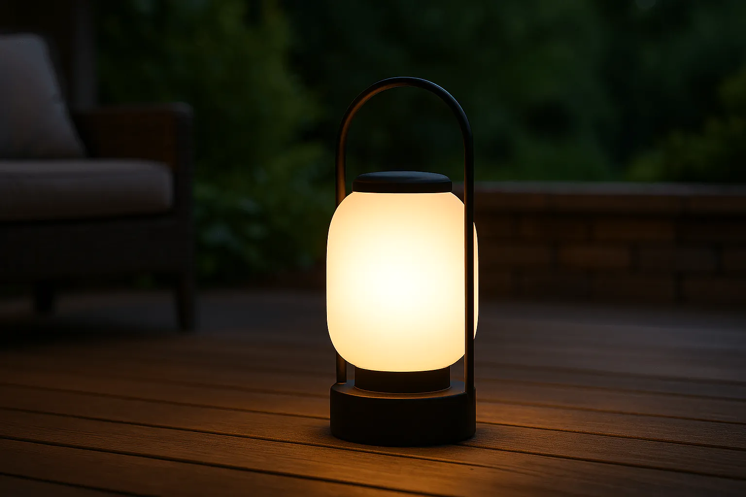 Tragbare Lampe im Au&szlig;enbereich 